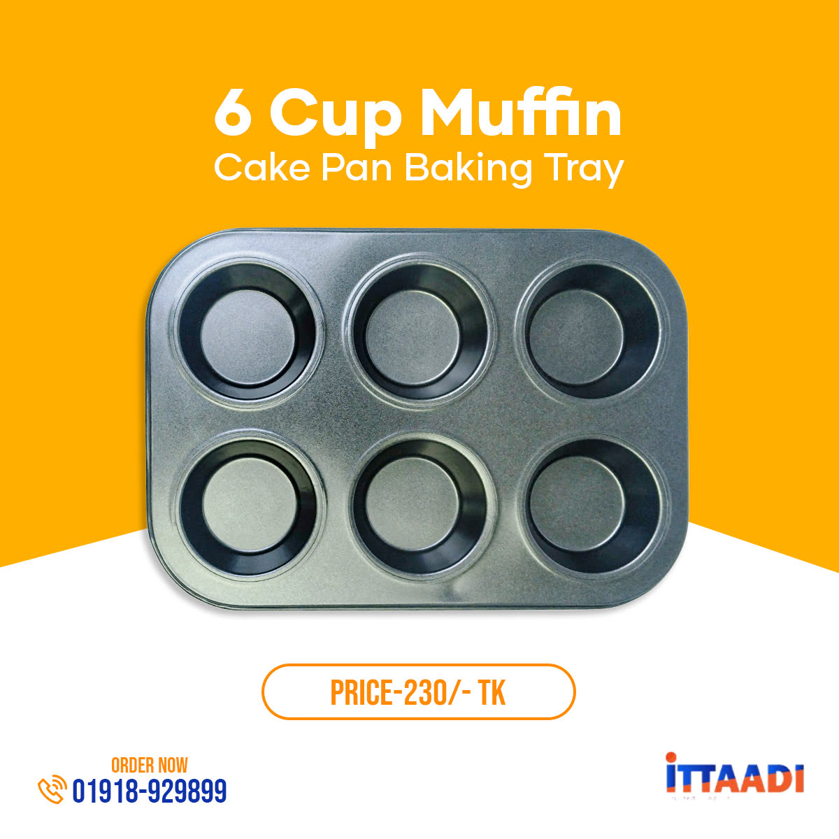 6-Cup Carbon Steel Non-Stick Muffin & Cupcake Tray / muffin cake mold