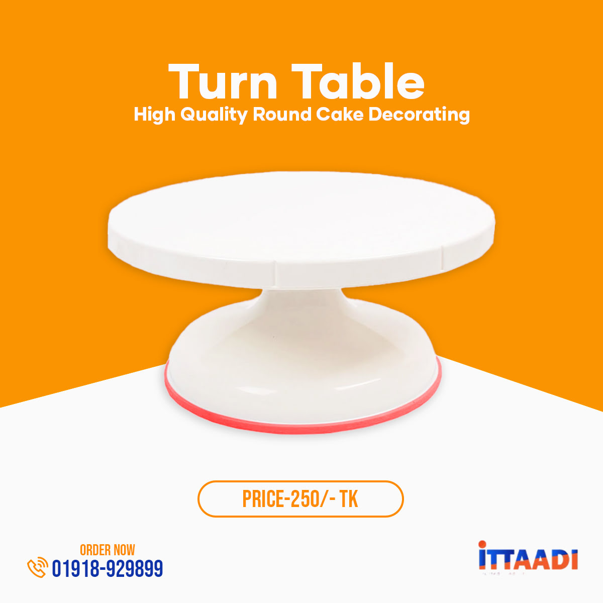 Ittaadi 29 cm White Cake Decorating Turntable – Smooth 360° Rotation Baking Stand