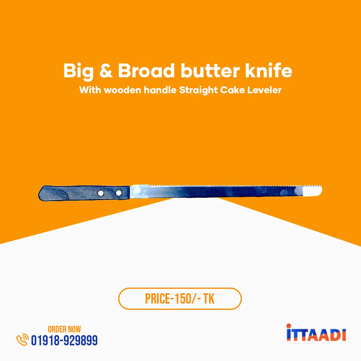 Big & Broad Butter Knife – Wooden Handle Cake Leveler