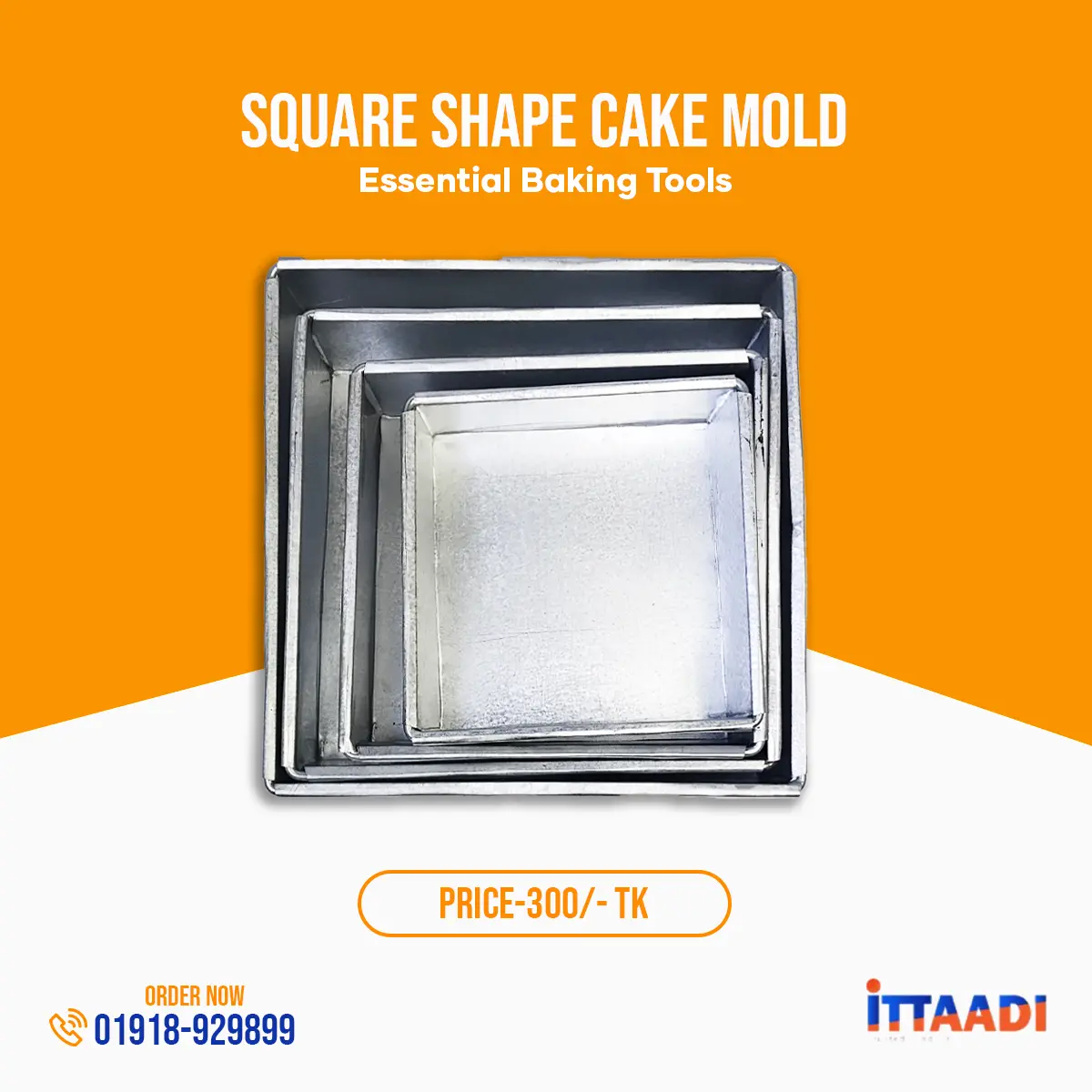 Cake mold 4pis set/Aluminum square cake mold