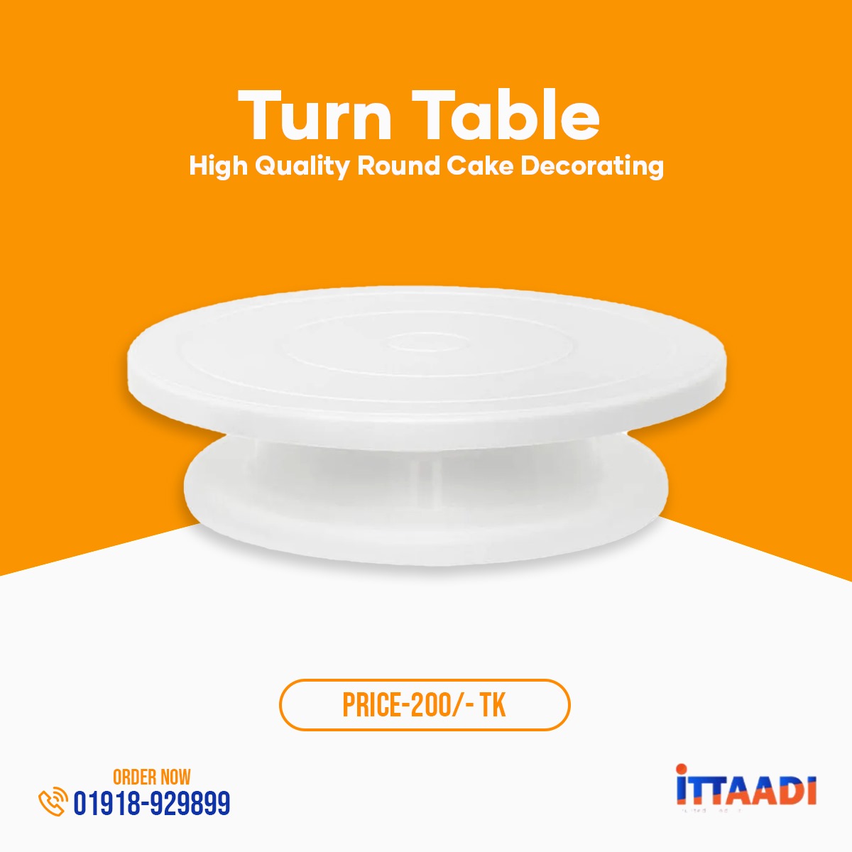 Ittaadi 28 cm White Cake Decorating Turntable – Smooth 360° Rotation Baking Stand